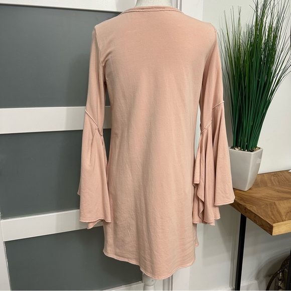 Boston Proper Bell Sleeve Mini Sweatshirt Dress Or Tunic SZ Small Light Link EUC - Picture 7 of 7